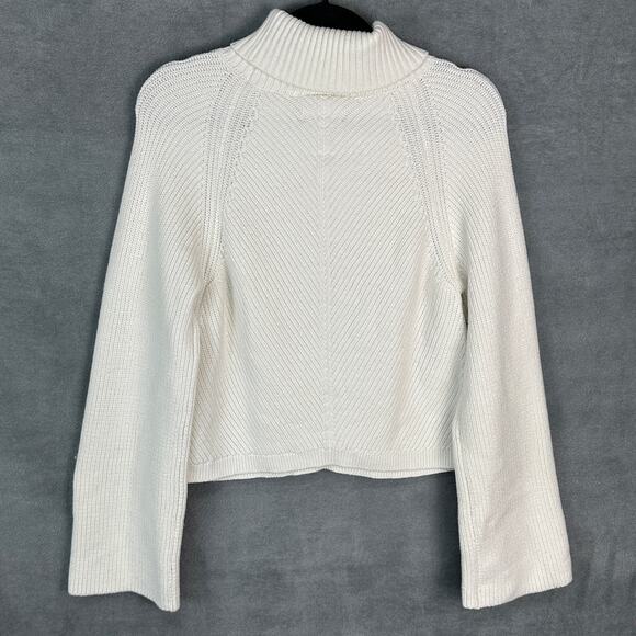 Maeve Anthropologie Sweater Womens Medium Cream Wool Ribbed Neutral Minimalist - Picture 5 of 13